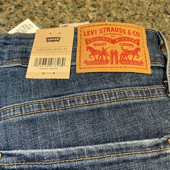 Levi’s 721 high rise Skinny jeans distressed size 8 Medium W29 L30 NEW 5 pocket - Picture 9 of 12